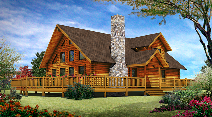 Lakefront II Log Home